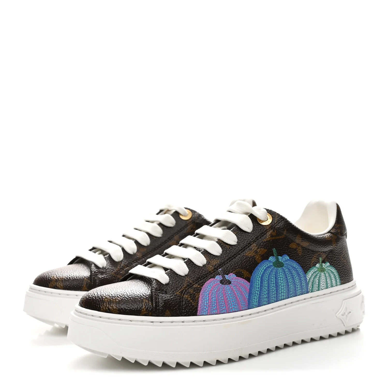 LV X YK Monogram Pumpkin Time Out Sneakers 37 - Image 4