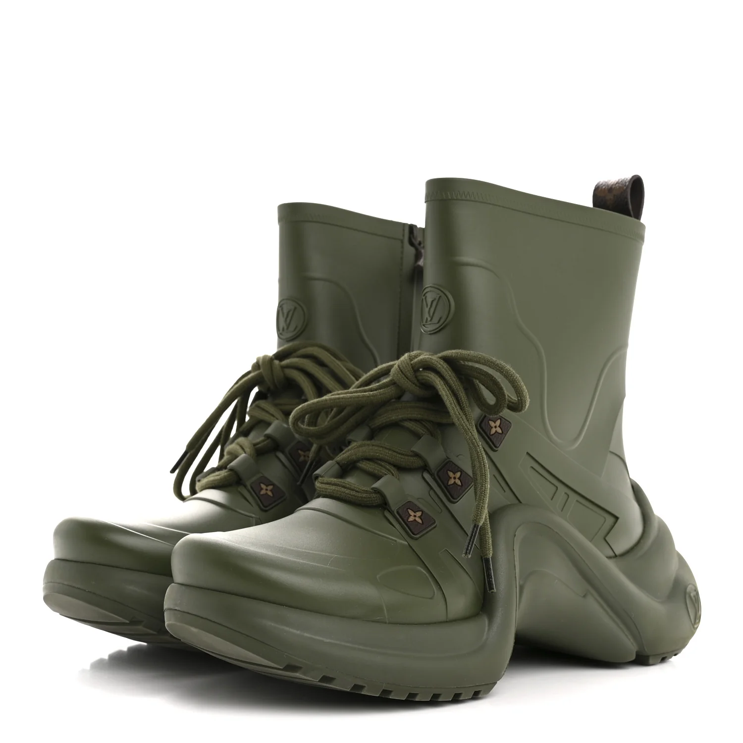 Mat Rubber Monogram LV Archlight Sneaker Boots 38 Kaki - Image 4