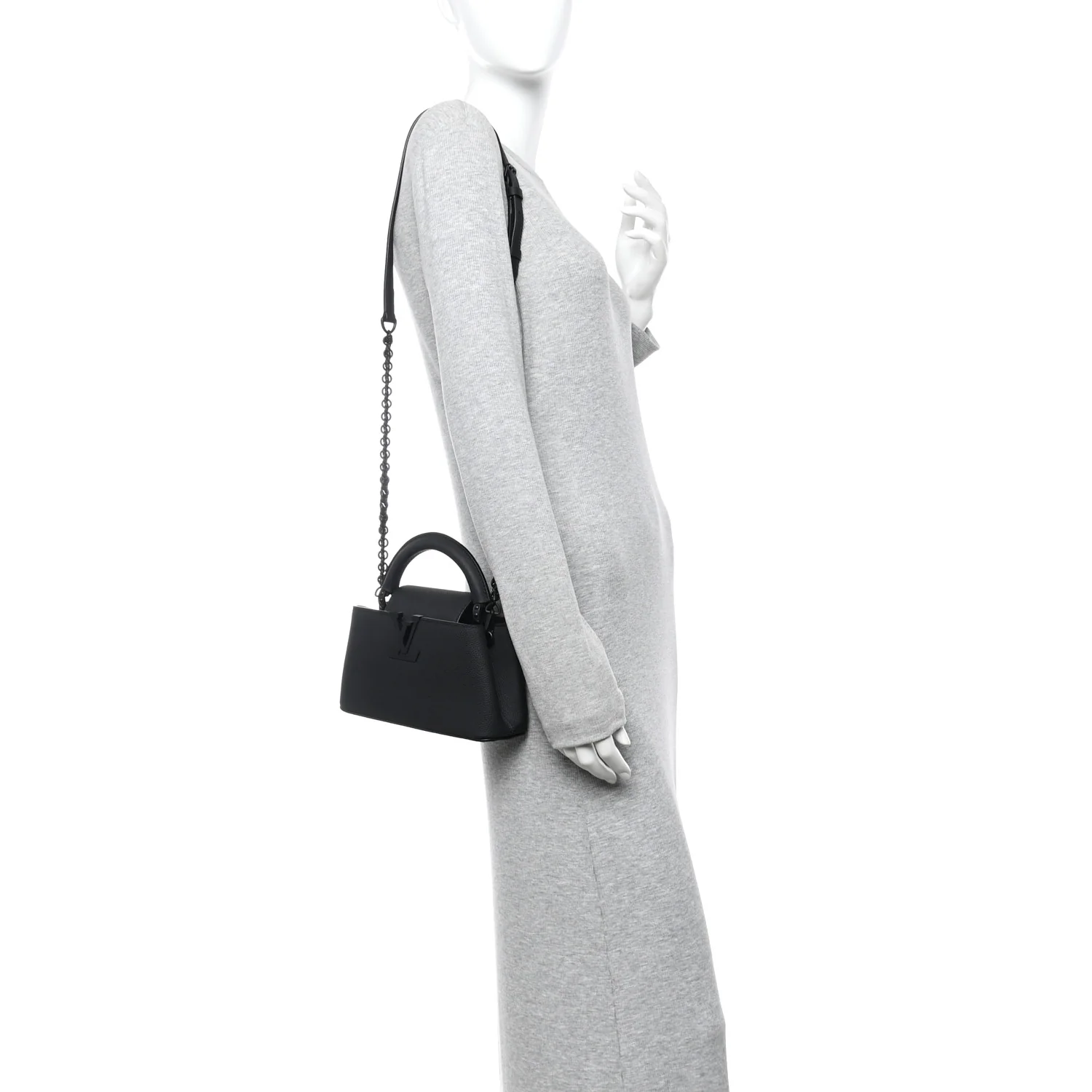 Matte Taurillon Capucines East West Mini All Black - Image 2