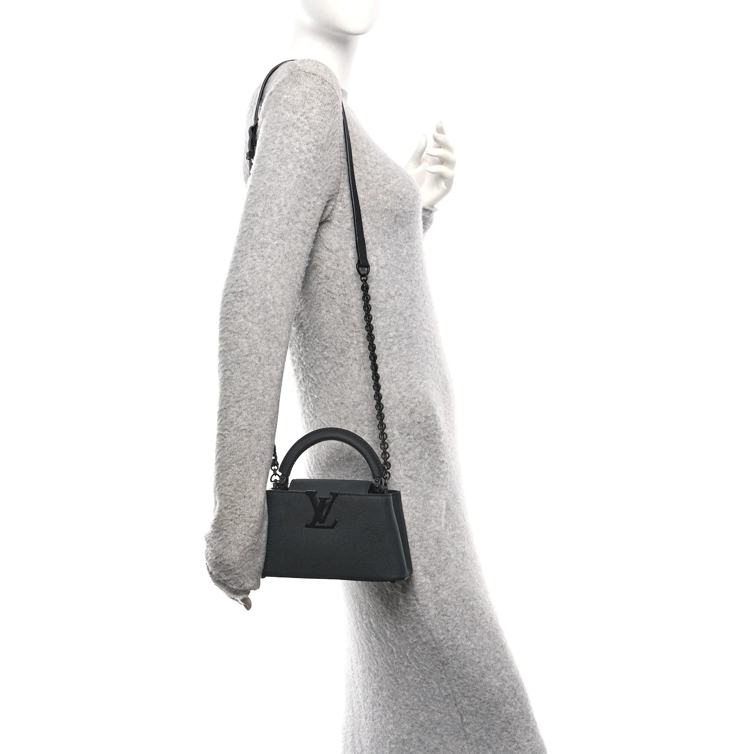 Matte Taurillon Capucines East West Mini All Black - Image 2