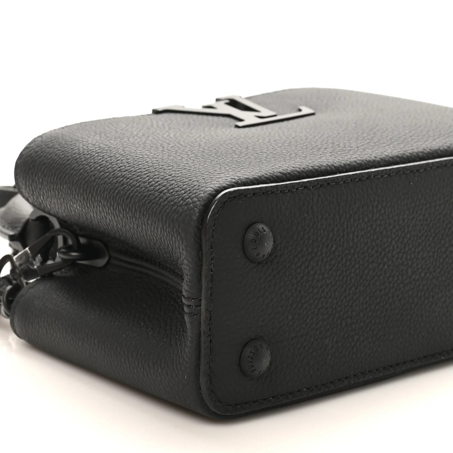 Matte Taurillon Capucines East West Mini All Black - Image 8
