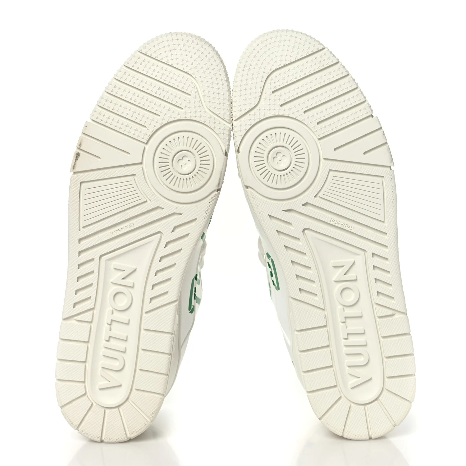Mens LV Trainer Upcycling Sneakers 9 White Green - Image 6
