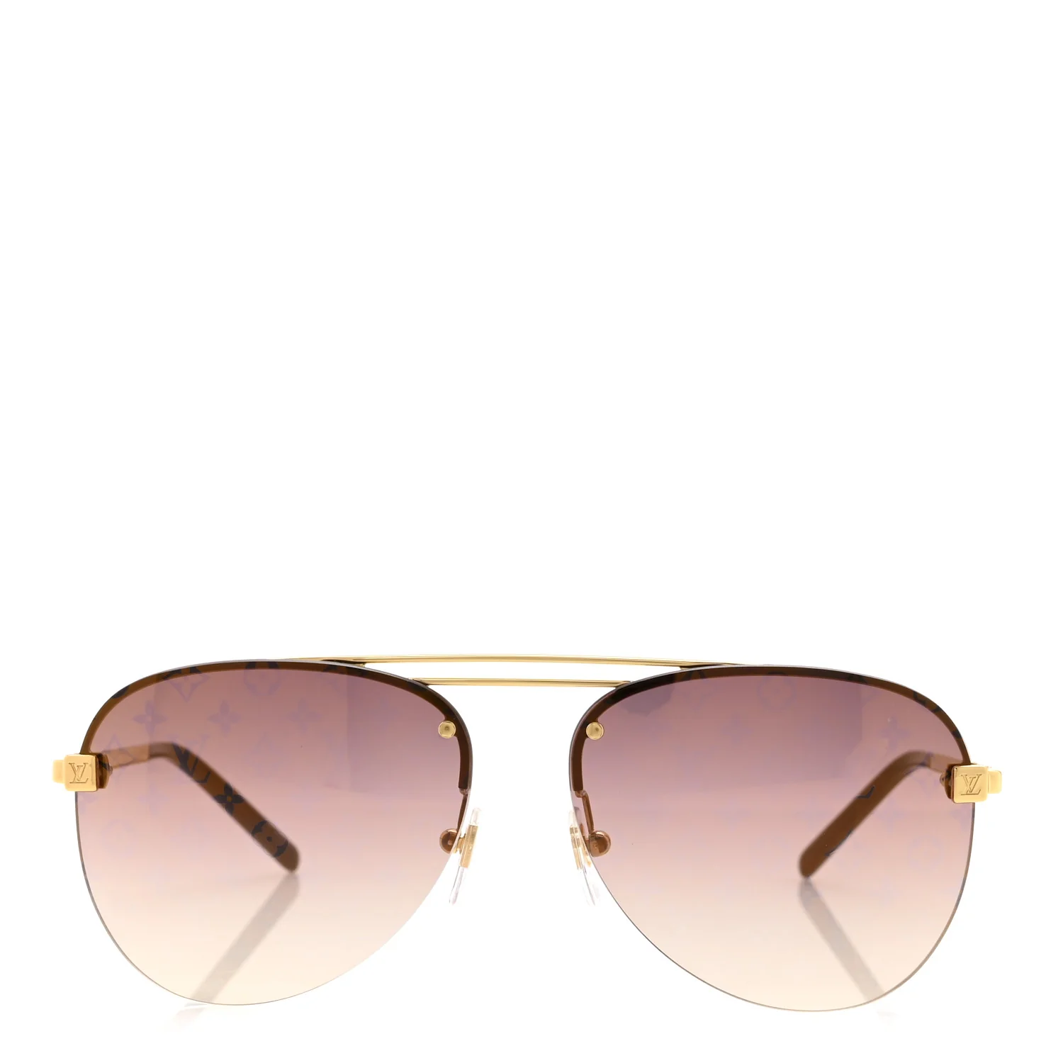 Metal Clockwise Sunglasses Z1020E Gold Brown - Image 2