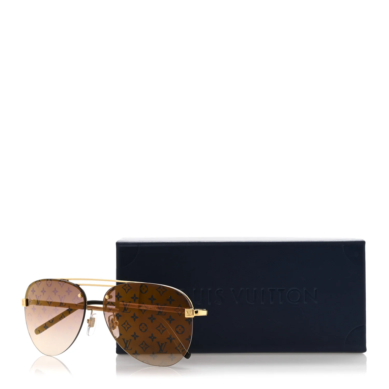 Metal Clockwise Sunglasses Z1020E Gold Brown - Image 7
