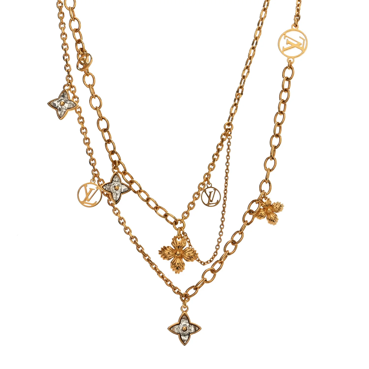Metal Crystal Blooming Supple Necklace