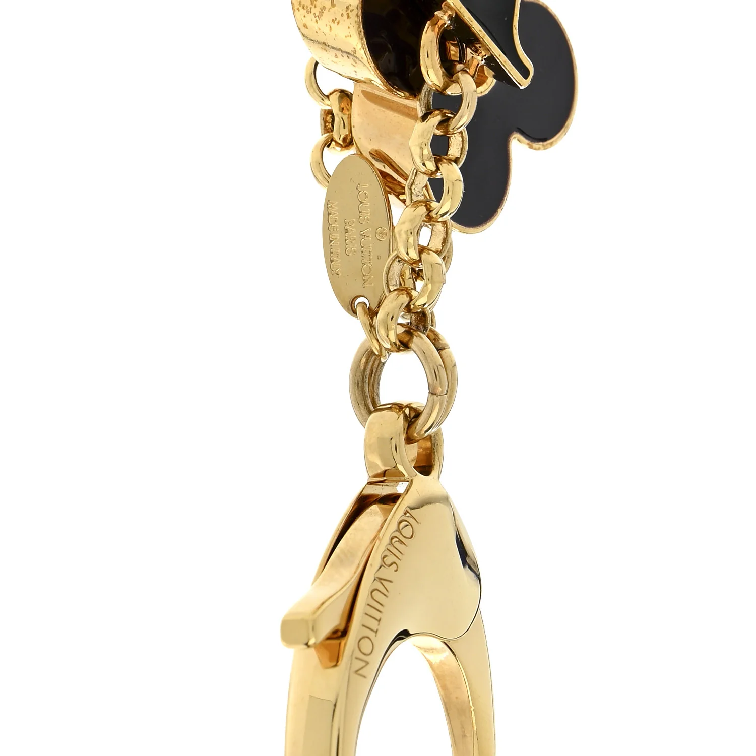 Metal Enamel Fleur De Monogram Bag Charm Dore - Image 3