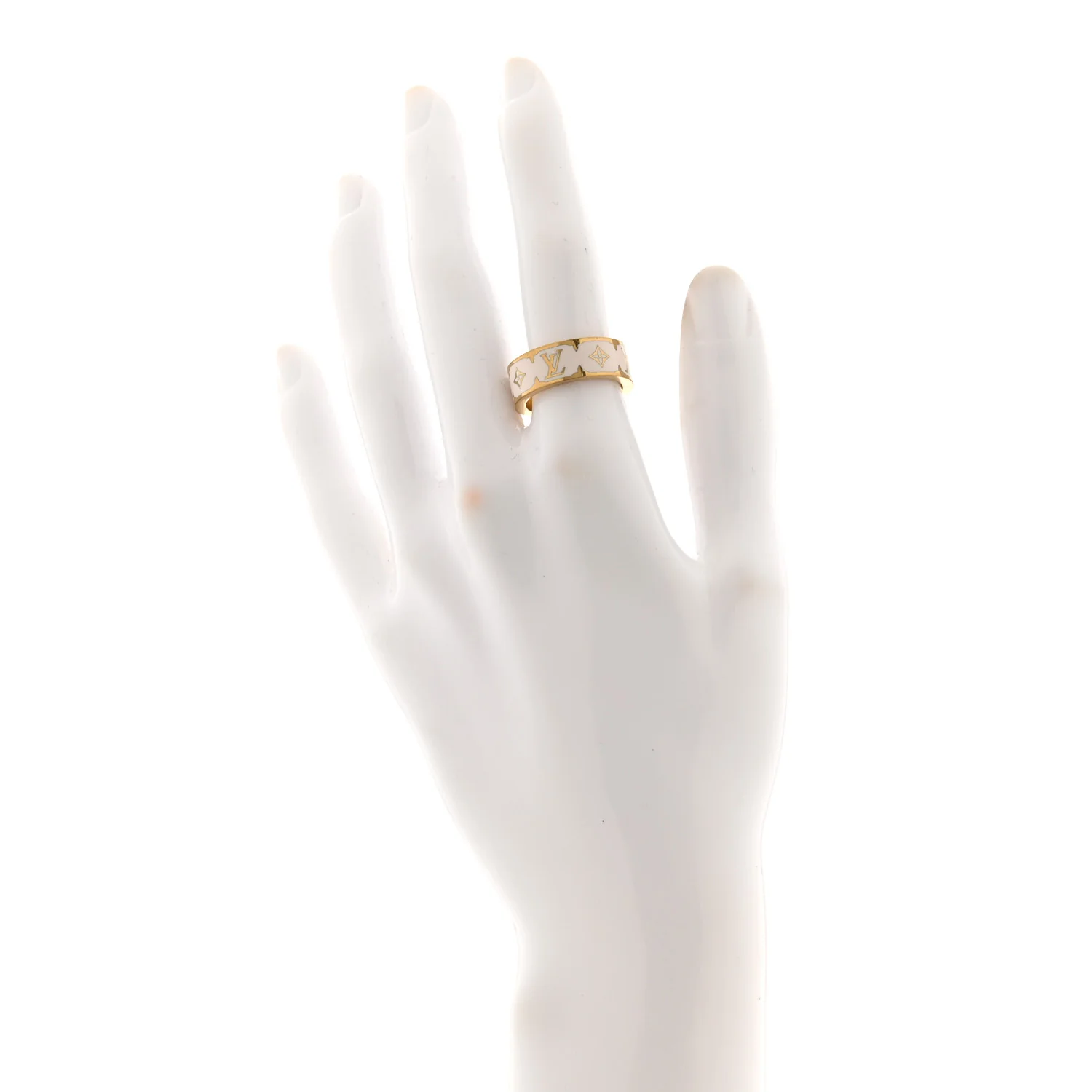 Metal Enamel Nanogram Ring M 54 7 White - Image 2