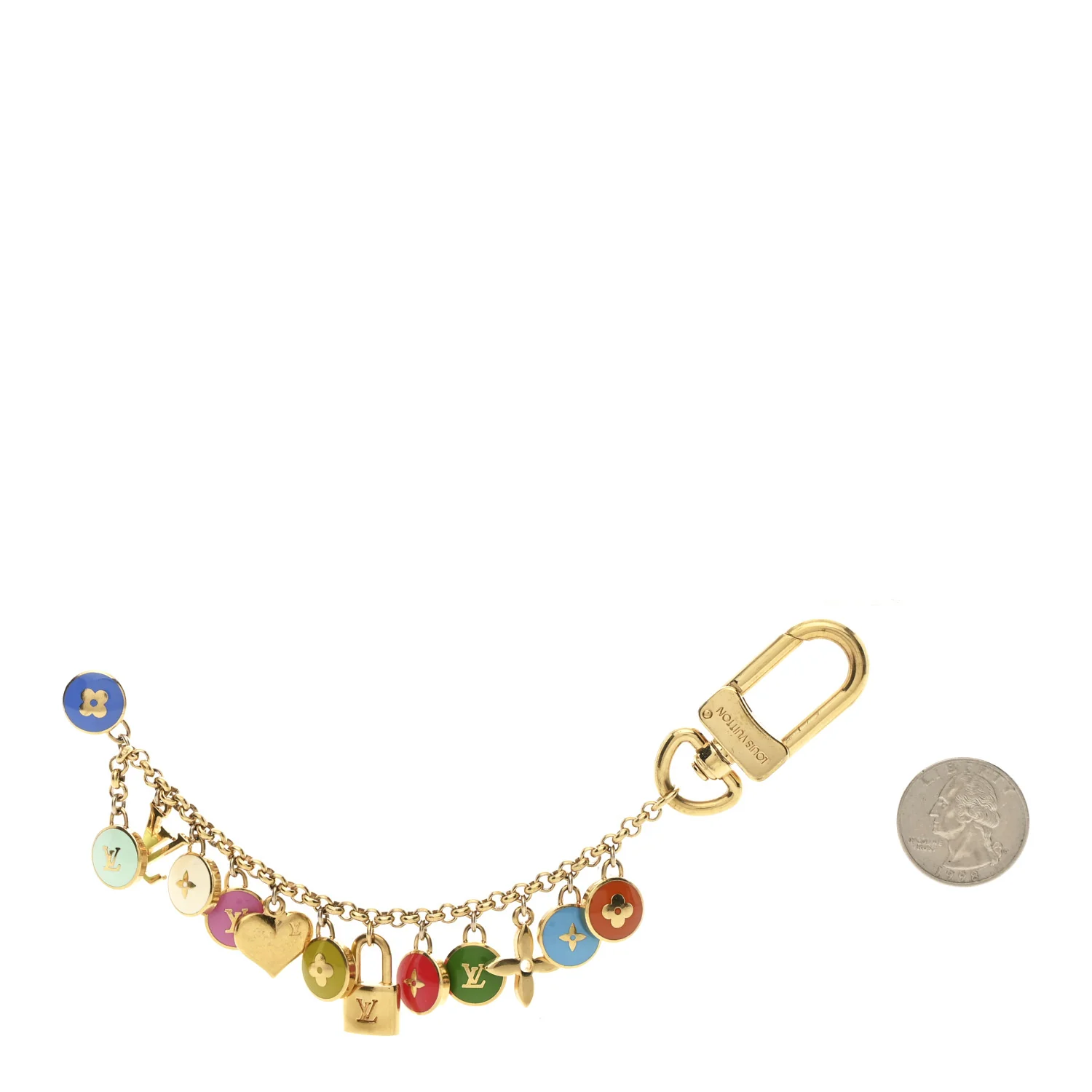 Metal Enamel Pastilles Key Chain Bag Charm Multicolor - Image 2