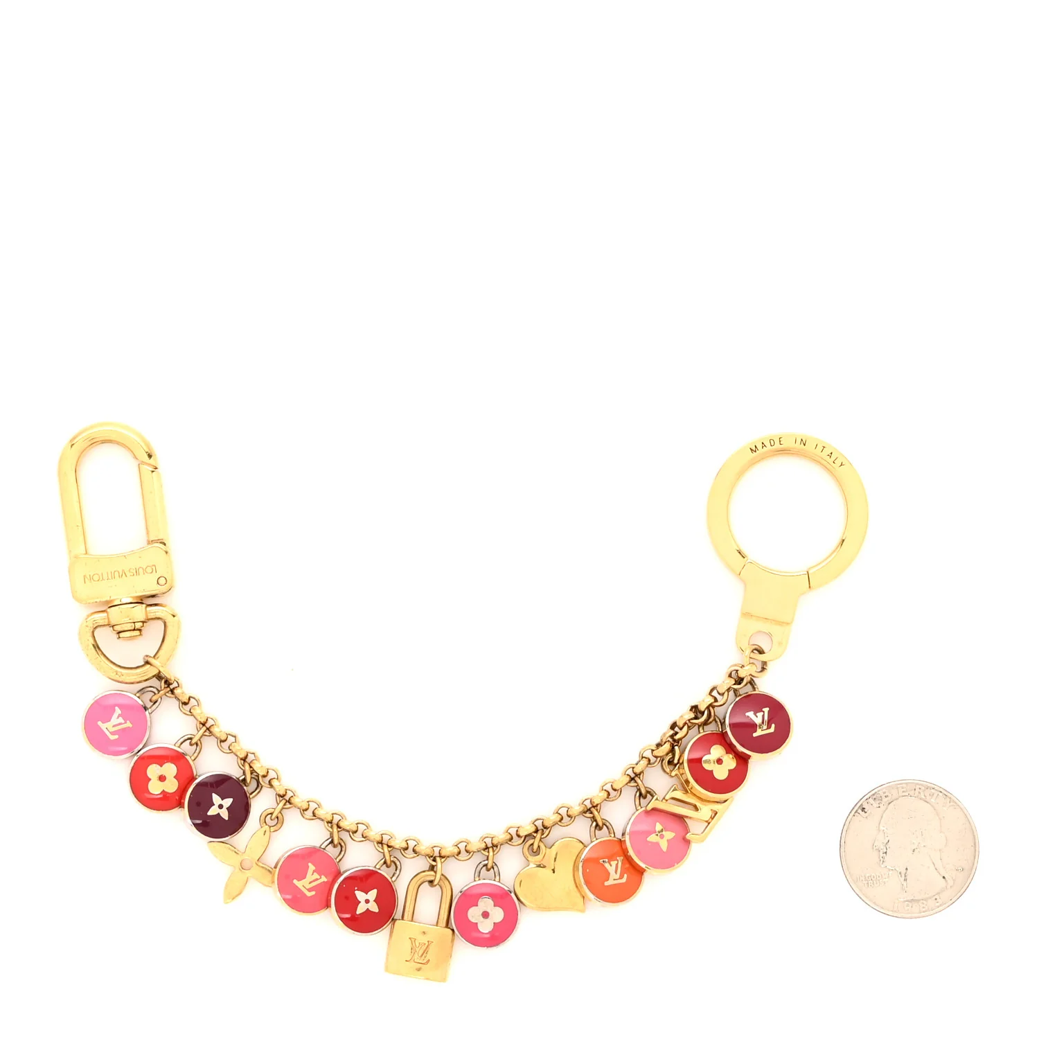 Metal Enamel Pastilles Key Chain Bag Charm Multicolor - Image 2