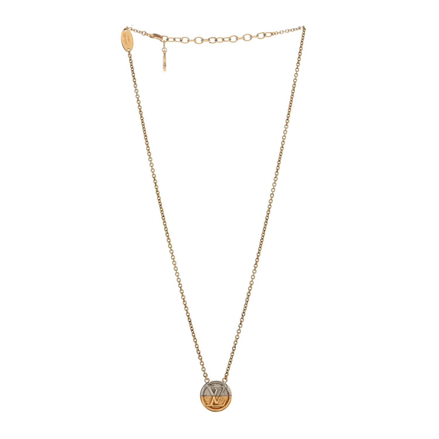 Metal L to V Necklace Gold Silver - Image 3