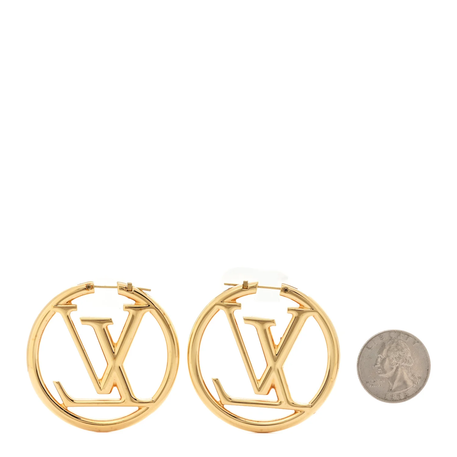 Metal Louise Hoop Earrings Gold - Image 2