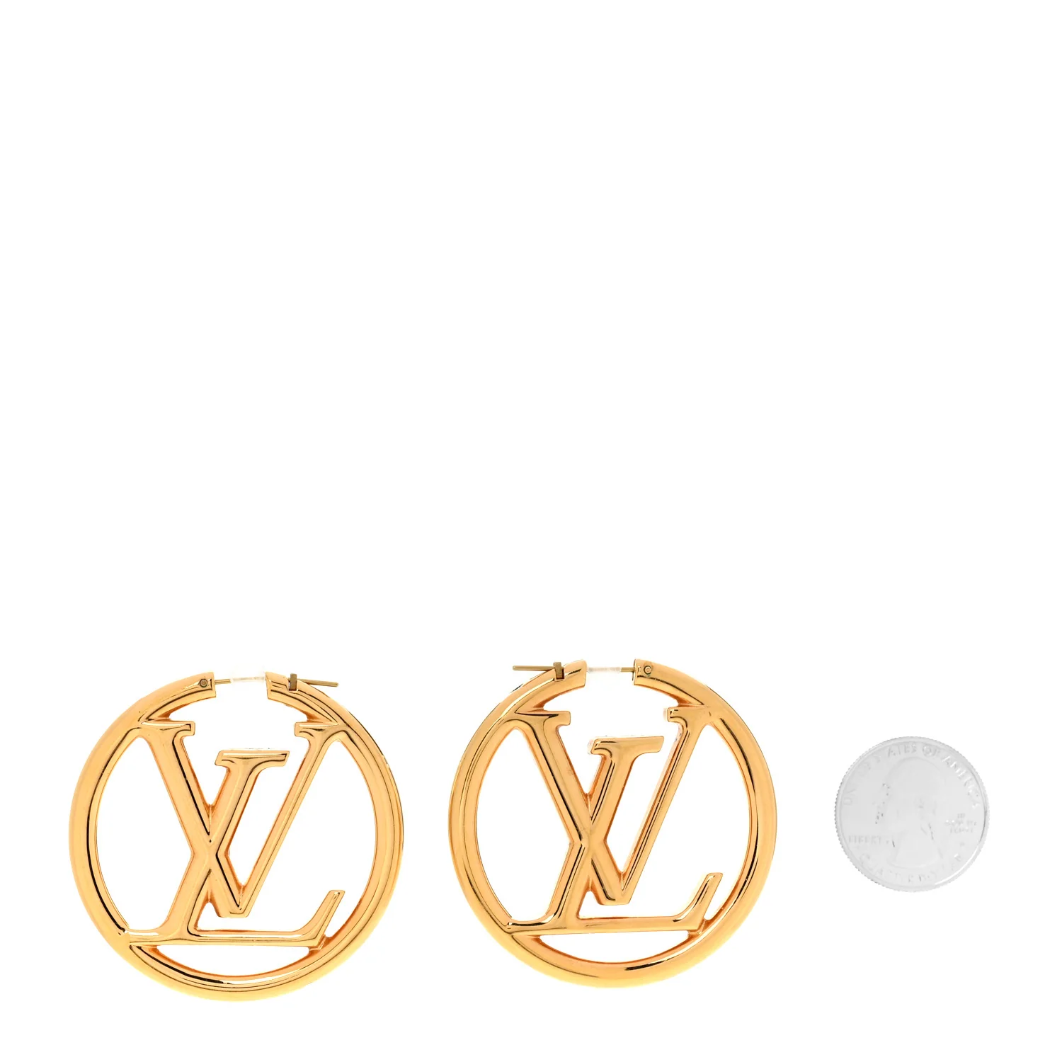 Metal Louise Hoop Earrings Gold - Image 2