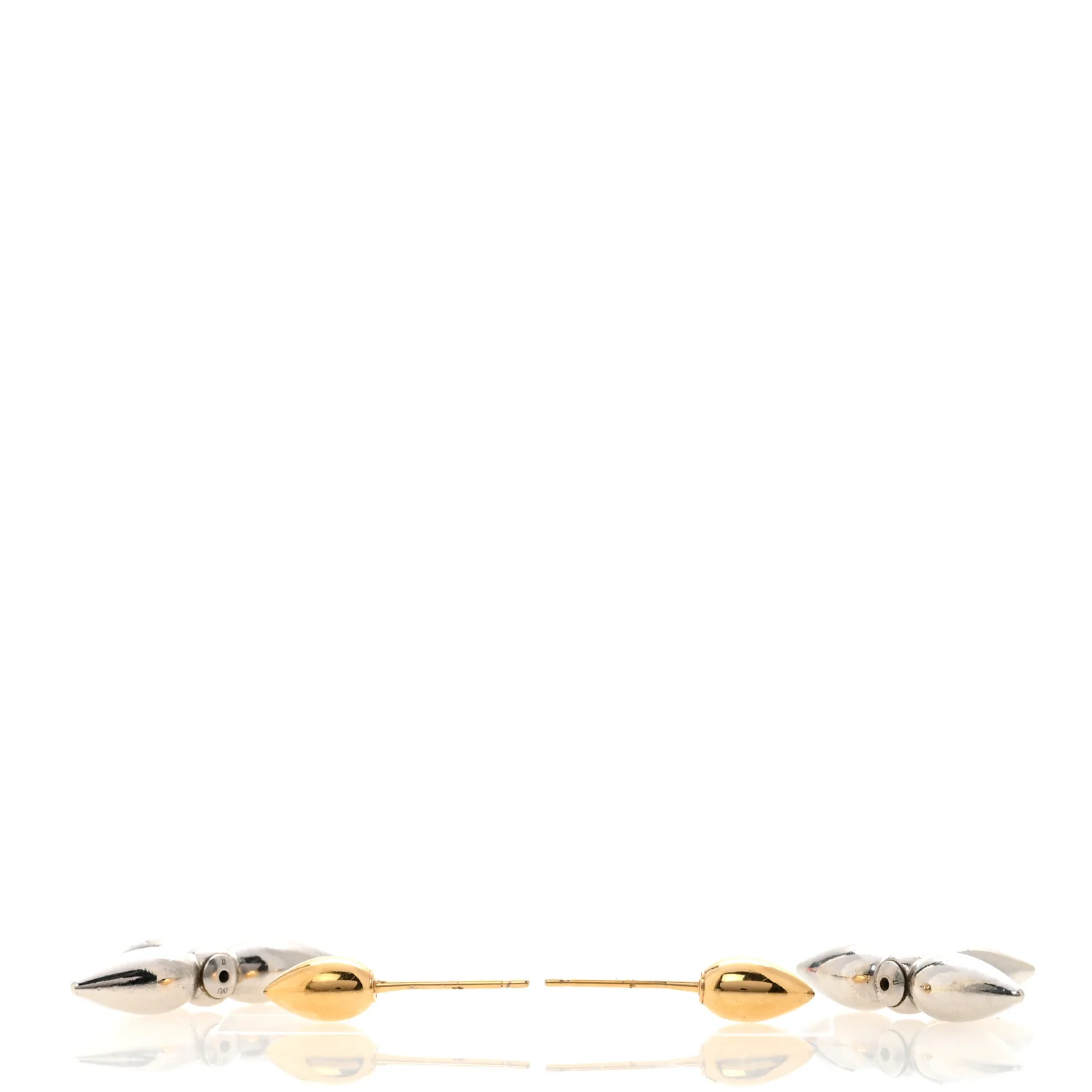 Metal Louisette Earrings Silver Gold - Image 3