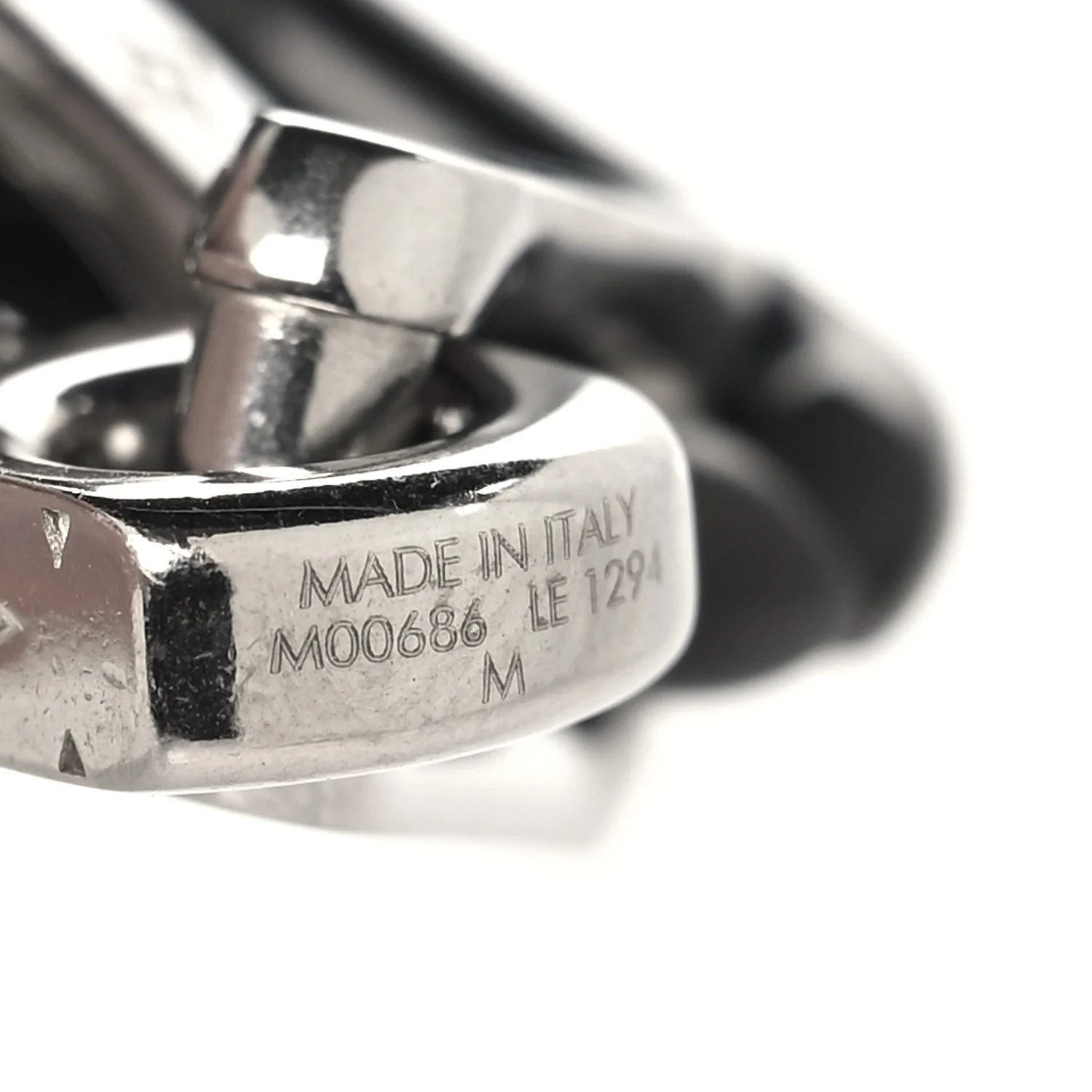 Metal Monogram Chain Bracelet Silver Black - Image 4