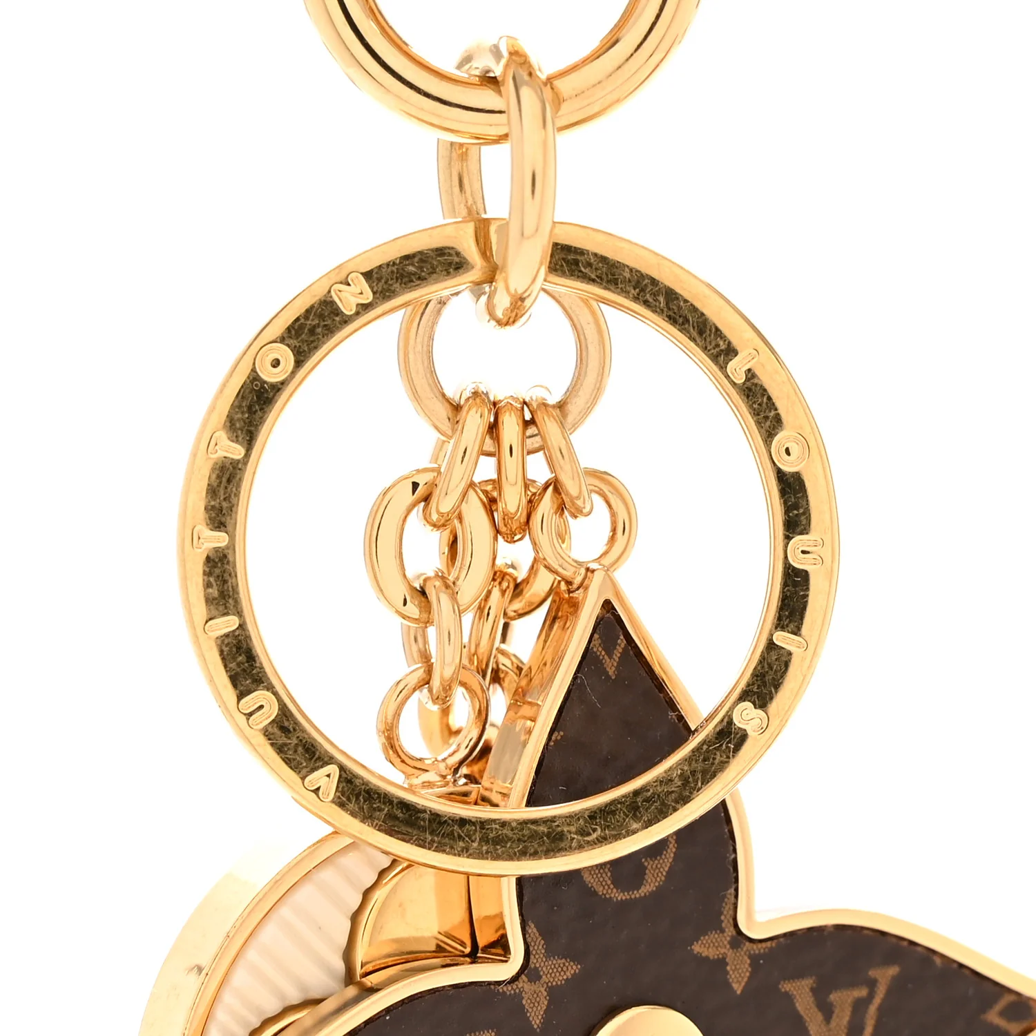 Metal Monogram Epi Spring Street Bag Charm Key Holder Gold - Image 3