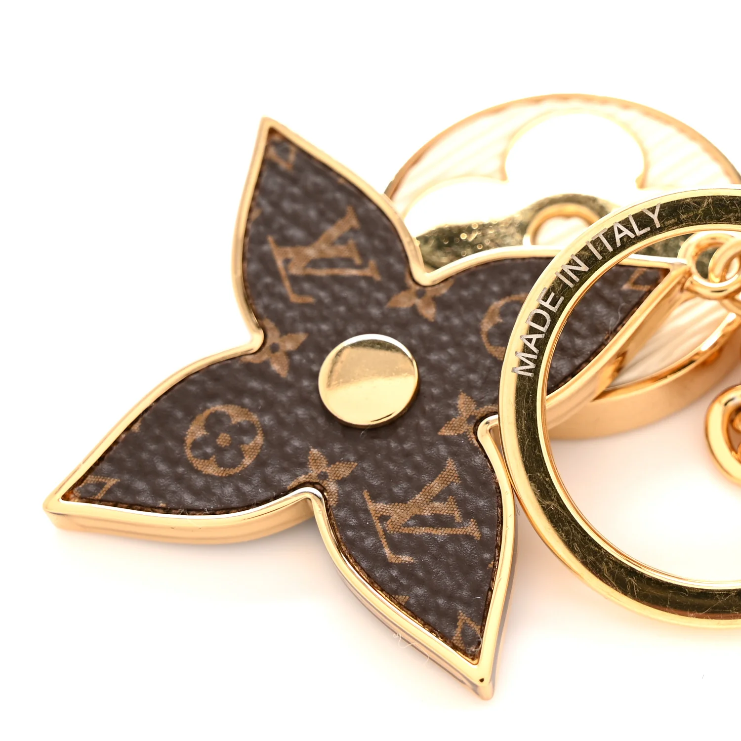 Metal Monogram Epi Spring Street Bag Charm Key Holder Gold - Image 4