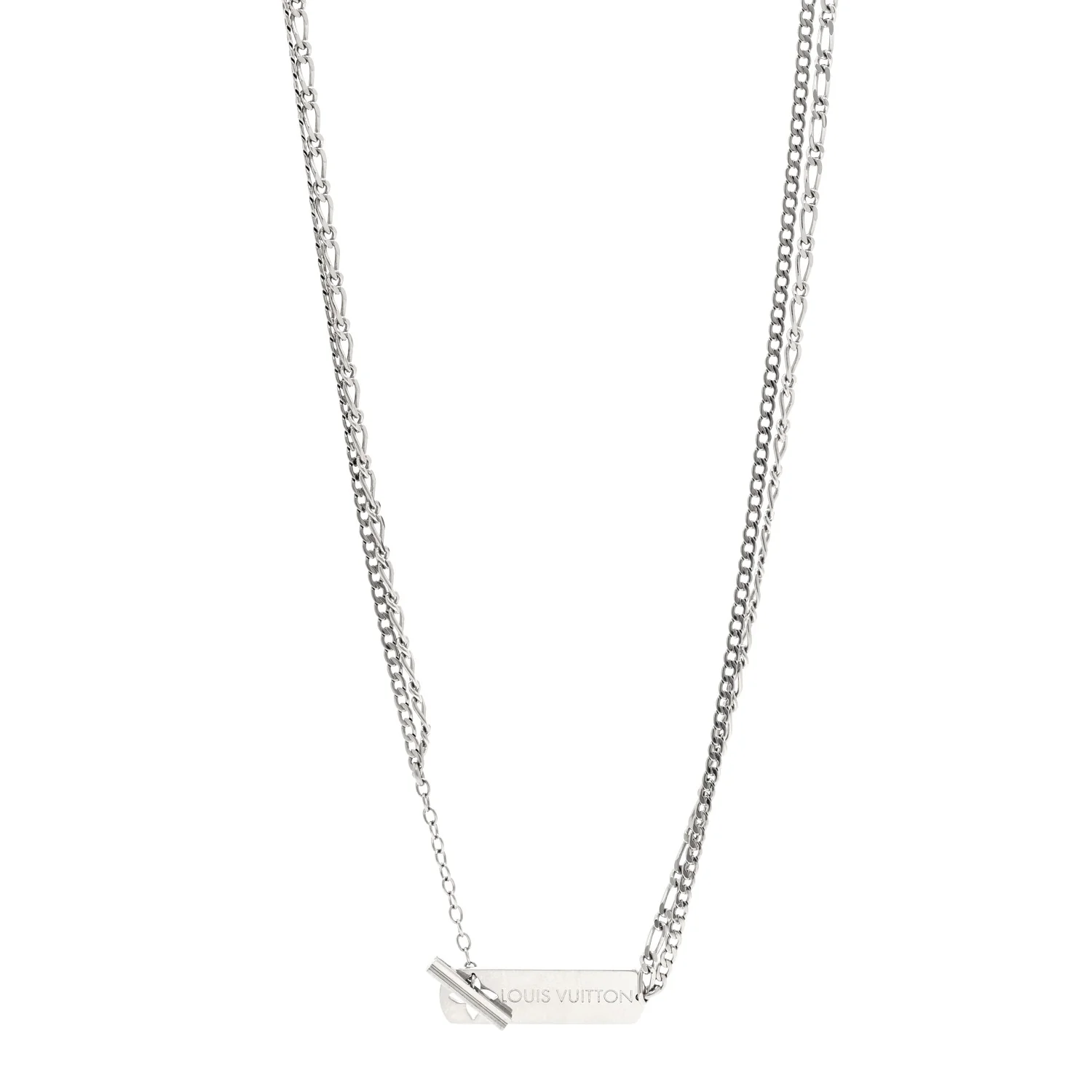 Metal Monogram Necklace Silver
