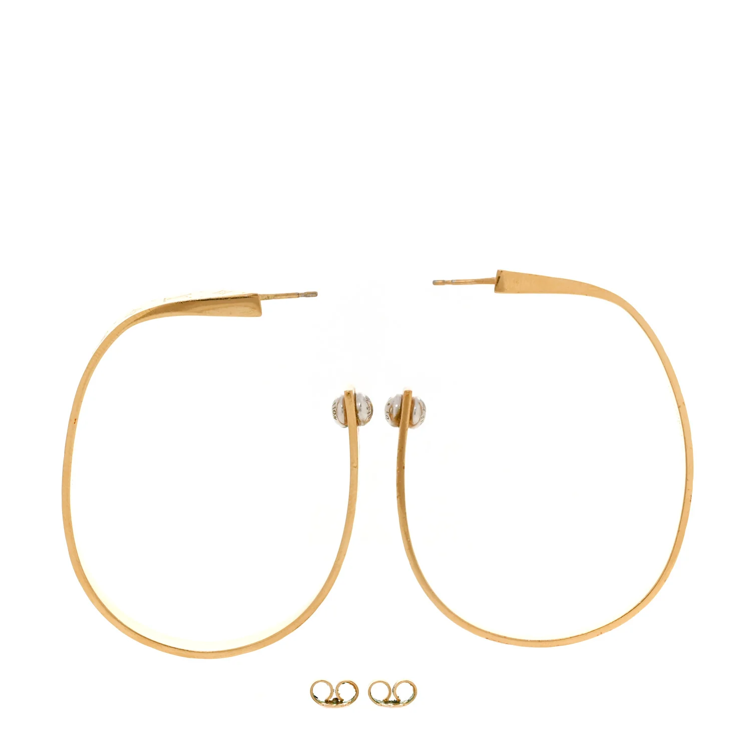 Metal Nanogram Hoop Earrings Gold - Image 3