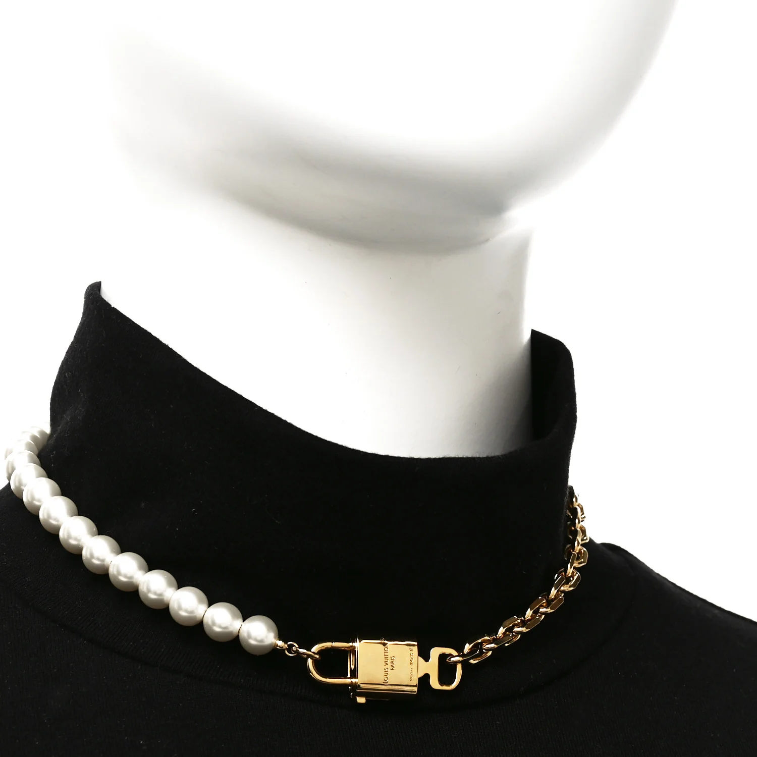 Metal Pearl Pearlock Necklace Gold - Image 2
