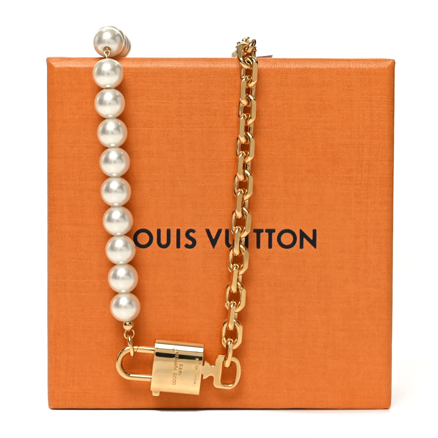 Metal Pearl Pearlock Necklace Gold - Image 5