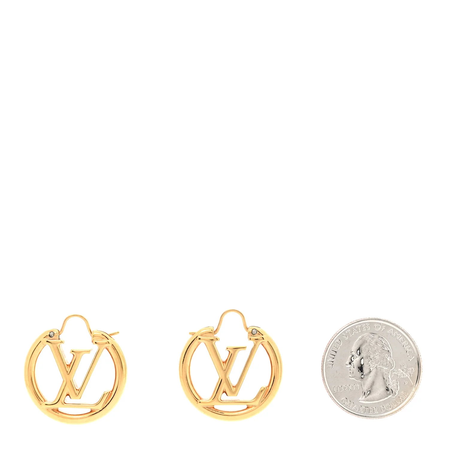 Metal Small Louise Hoop Earrings Gold - Image 2
