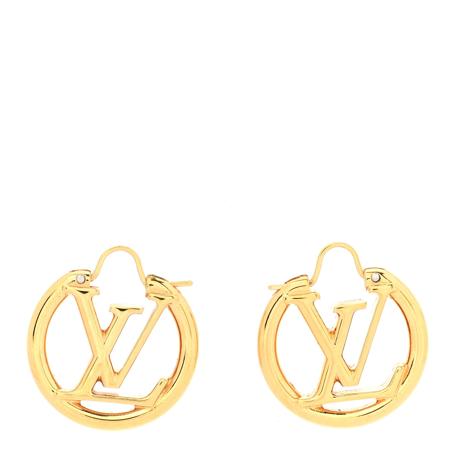 Metal Small Louise Hoop Earrings Gold