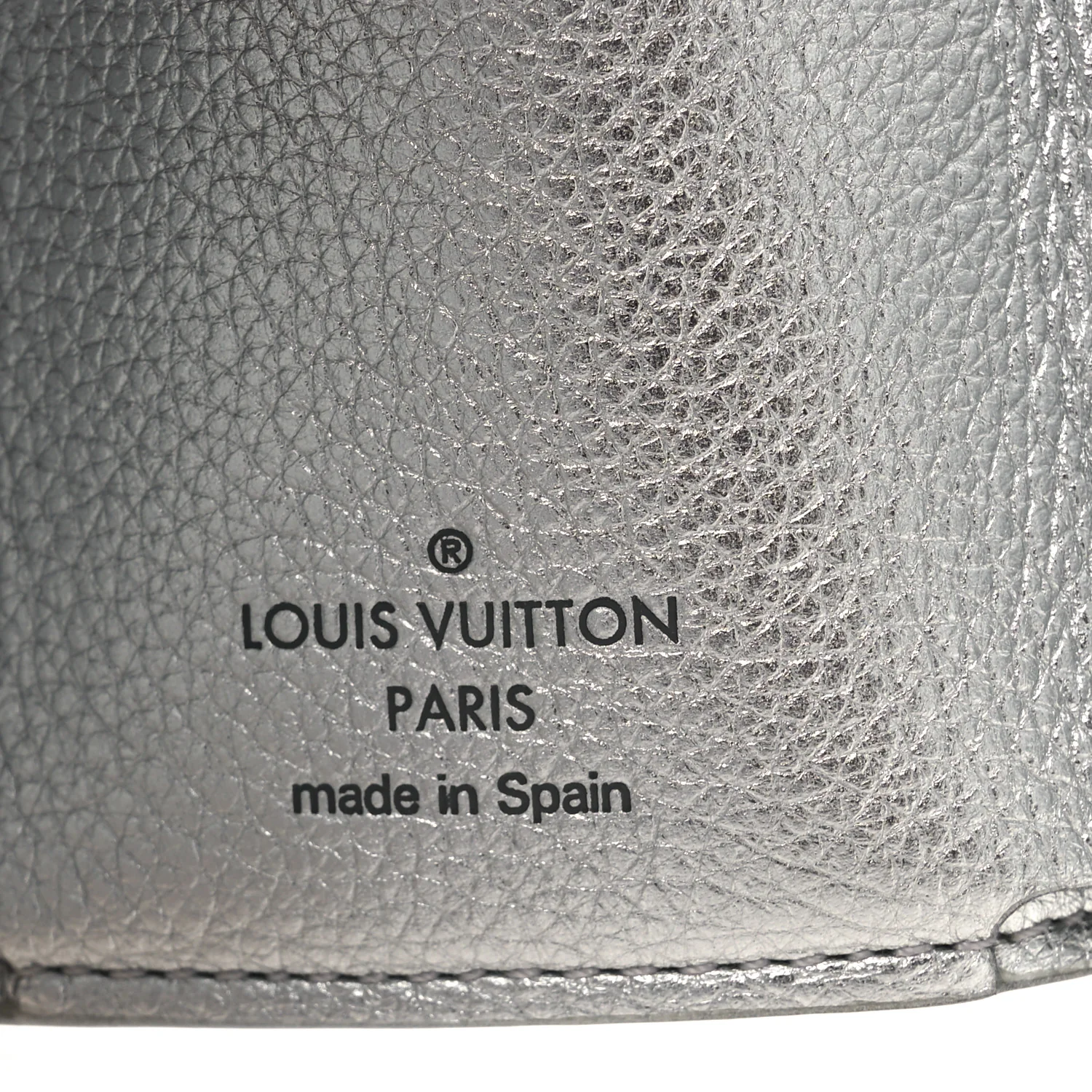 Metallic Calfskin Lockmini Wallet Silver - Image 6