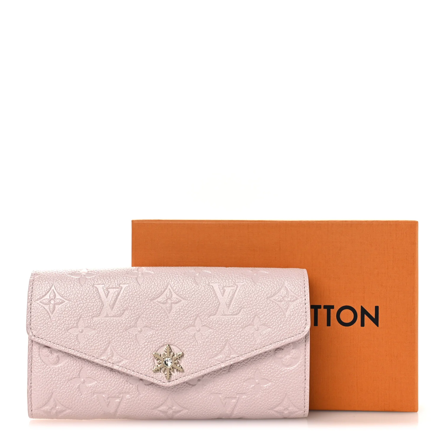 Metallic Empreinte Monogram Crystal Snowflake Sarah Wallet Pearly Lilac - Image 7