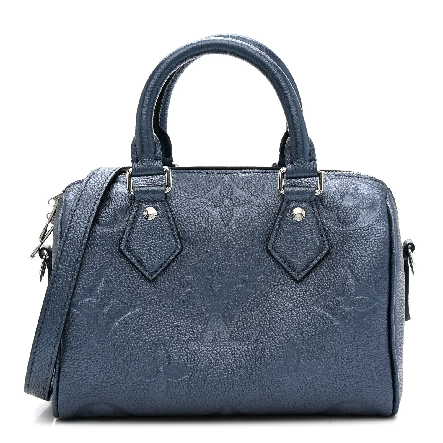 Metallic Empreinte Monogram Giant Speedy Bandouliere 20 Navy Nacre