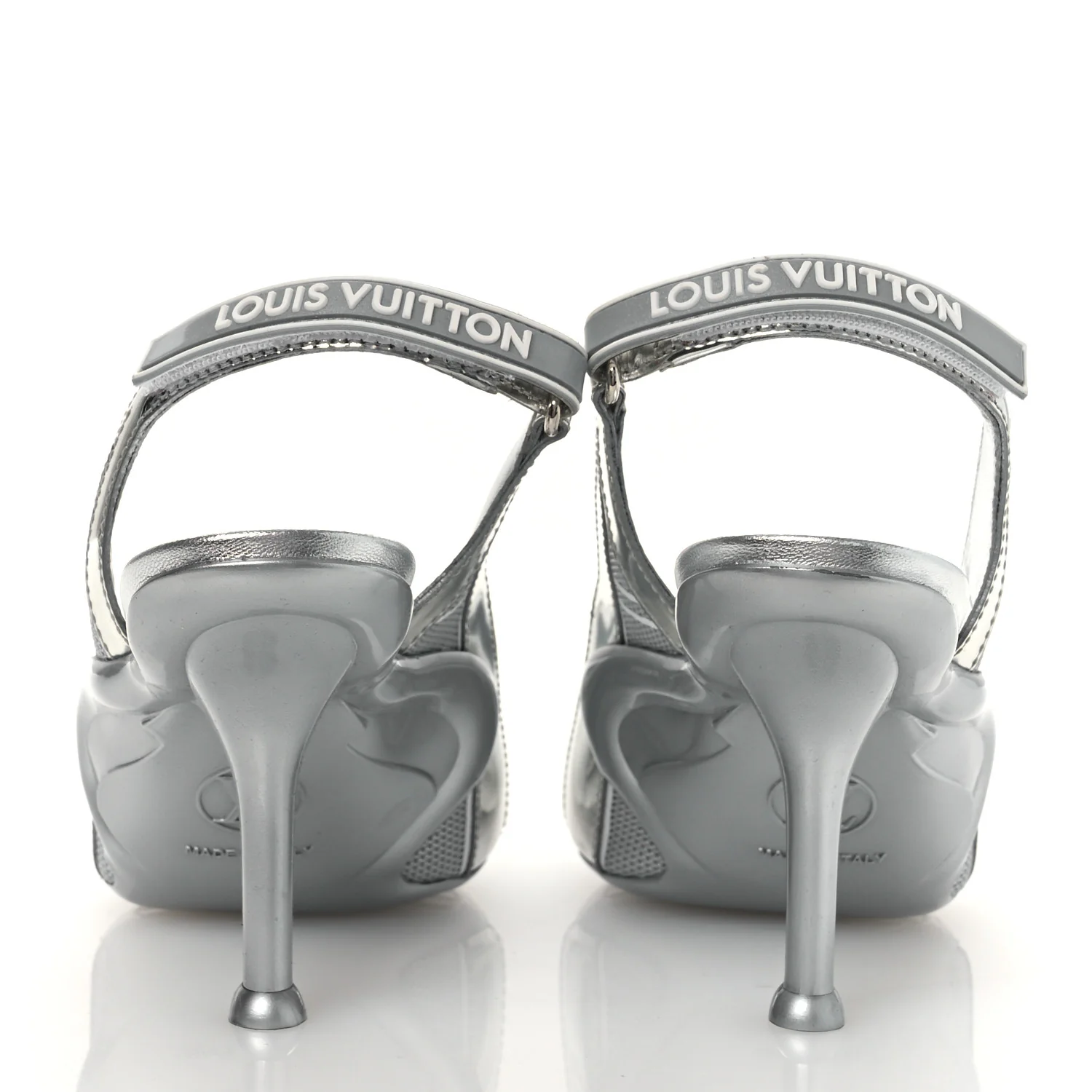 Metallic Lambskin Archlight Slingback Pumps 37 Argent - Image 6
