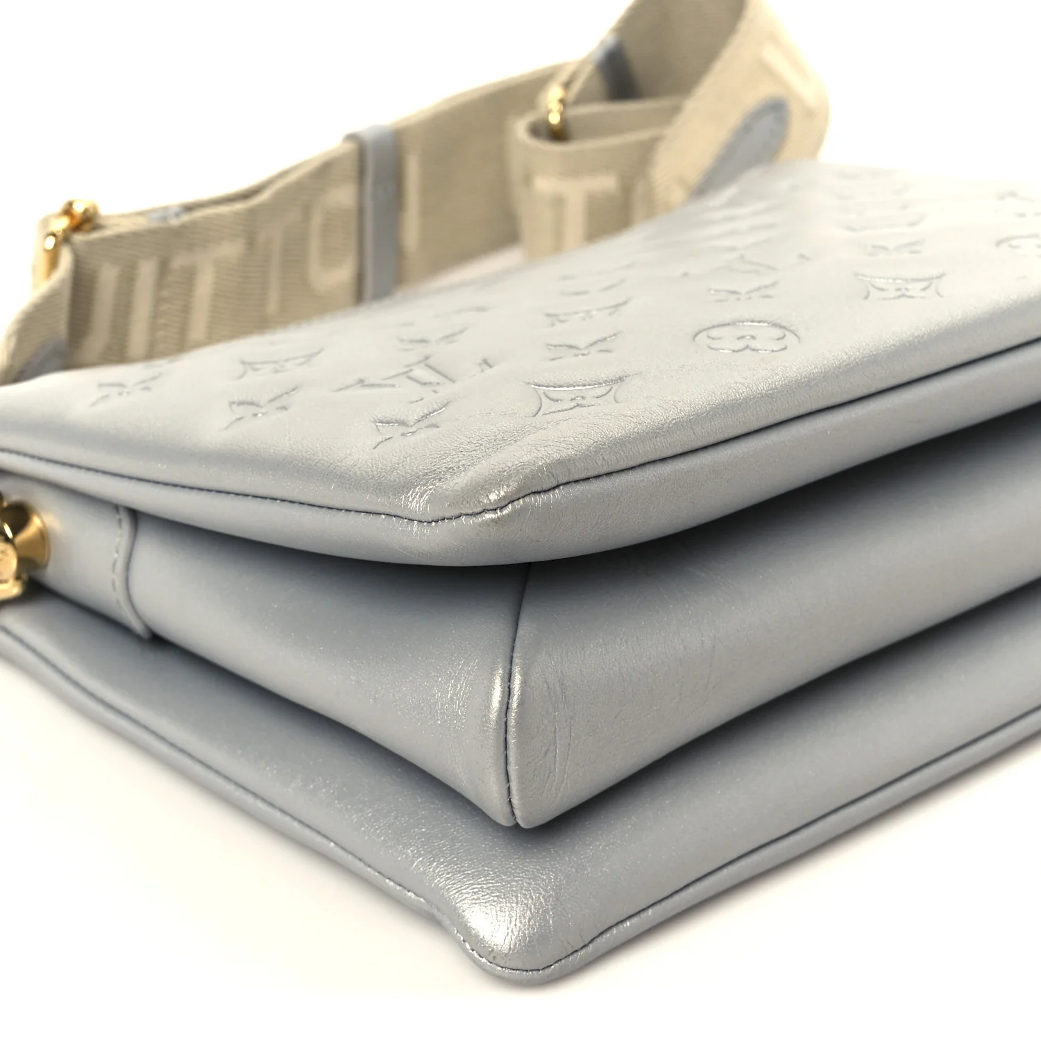 Metallic Lambskin Embossed Monogram Coussin PM Silver - Image 11