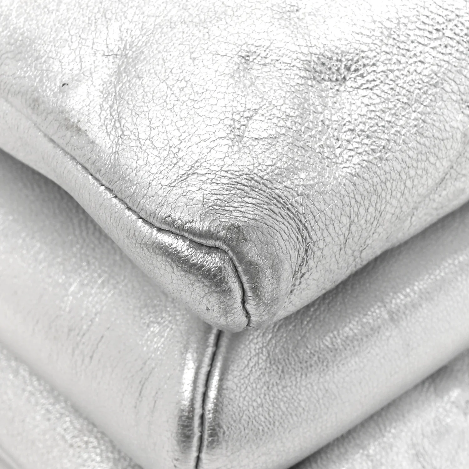 Metallic Lambskin Embossed Monogram Coussin PM Silver - Image 11