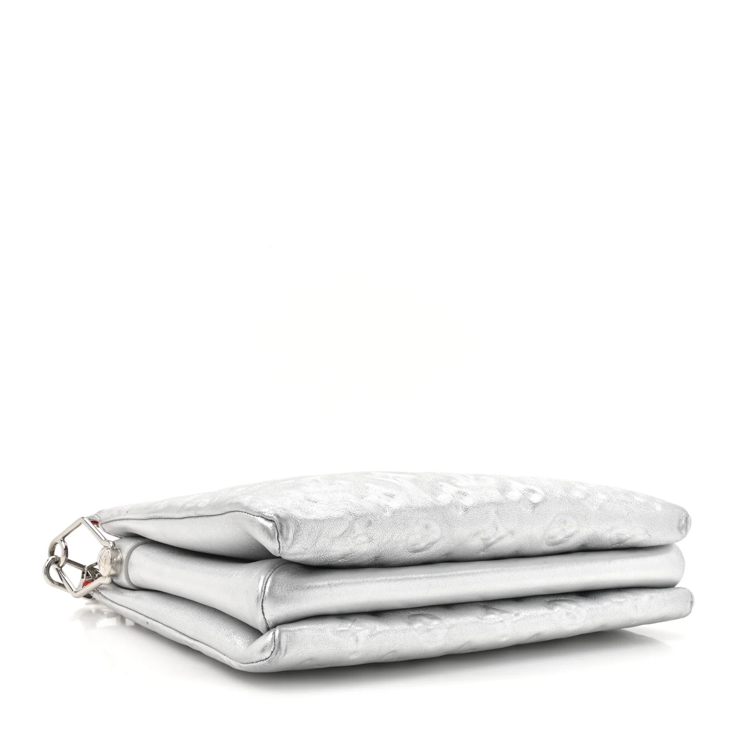 Metallic Lambskin Embossed Monogram Coussin PM Silver - Image 4