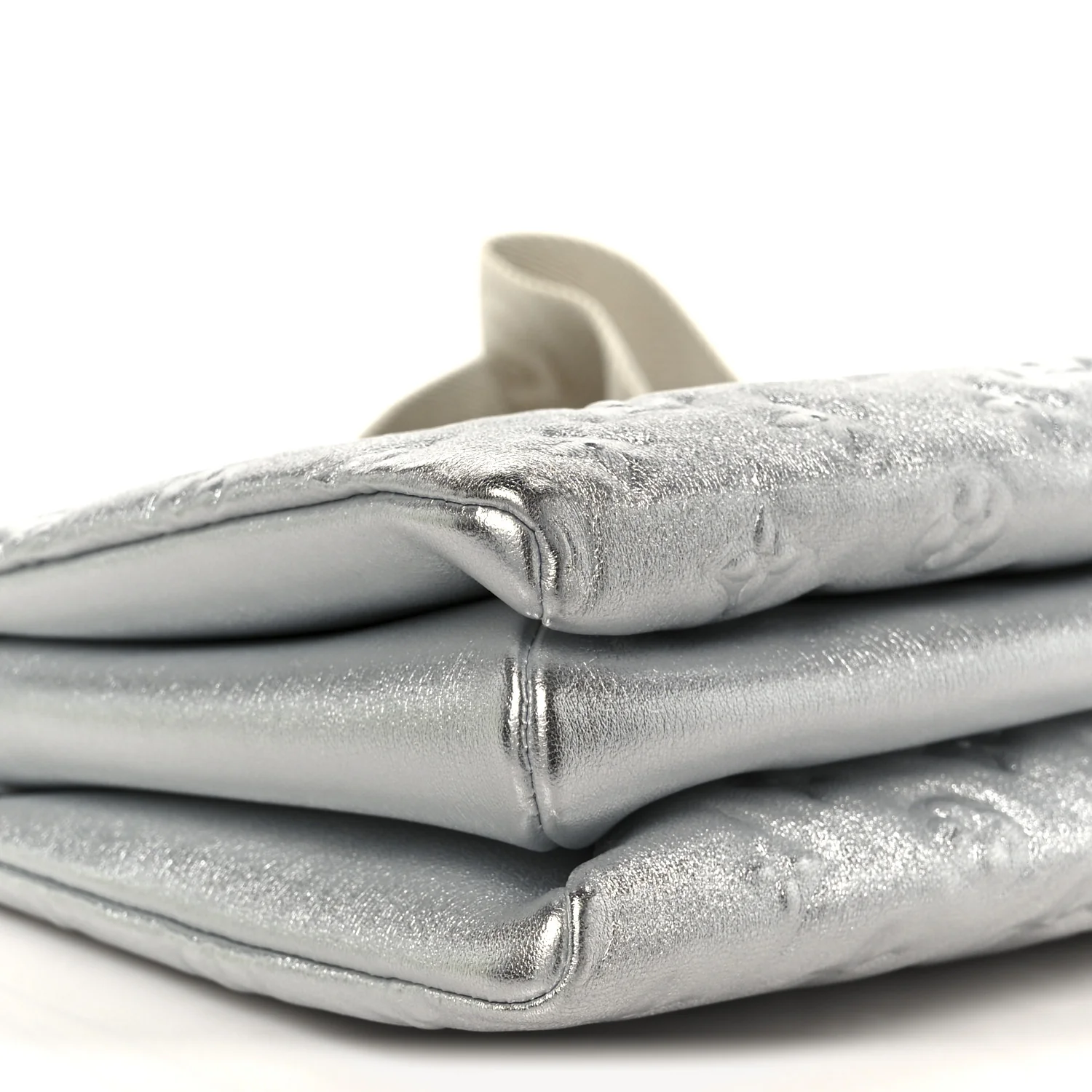 Metallic Lambskin Embossed Monogram Coussin PM  Silver - Image 10