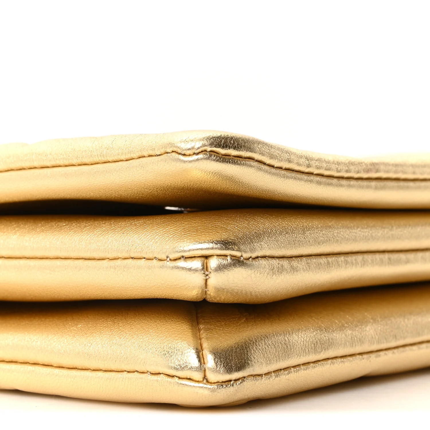 Metallic Lambskin Embossed Monogram Pochette Coussin Gold - Image 8