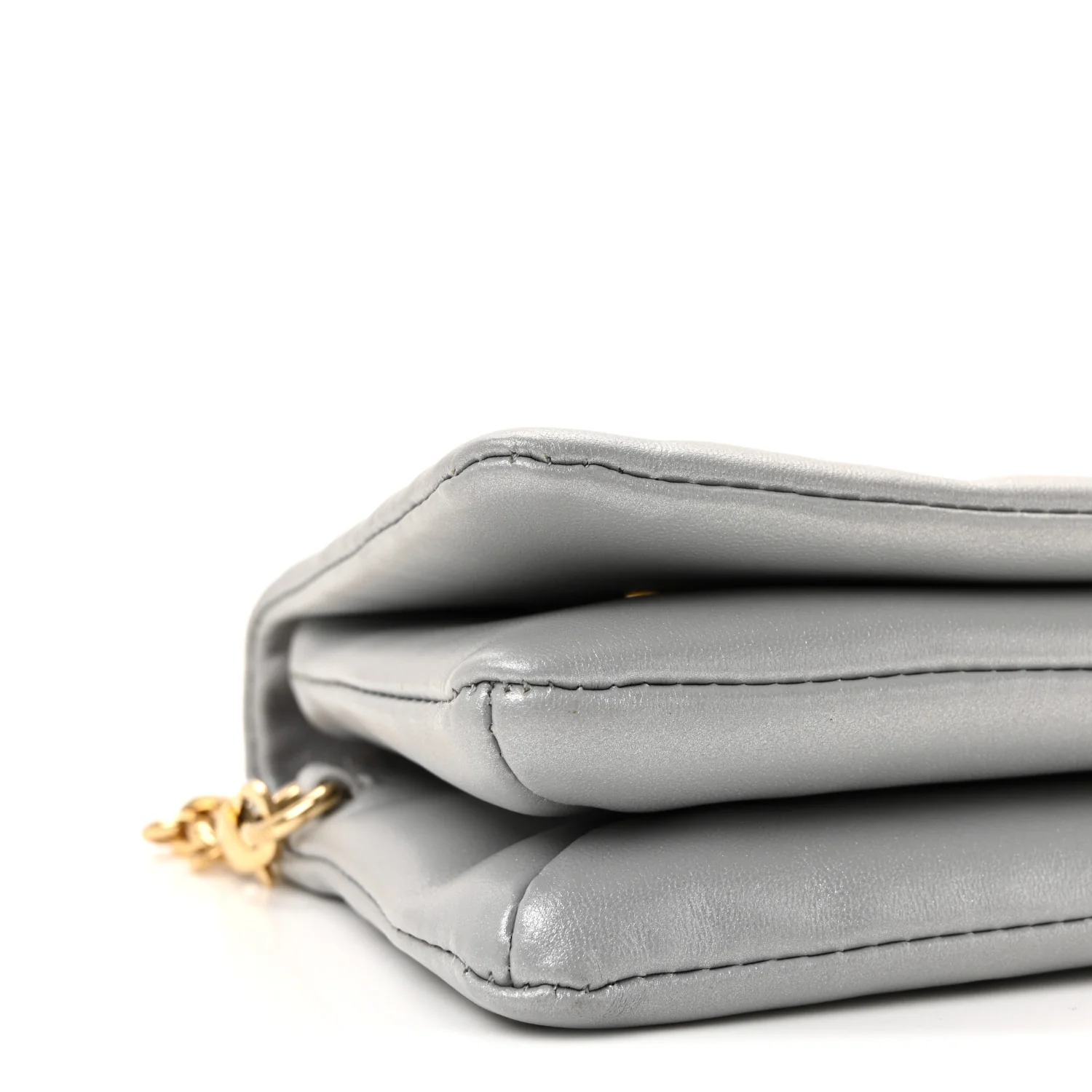 Metallic Lambskin Embossed Monogram Pochette Coussin Silver - Image 8