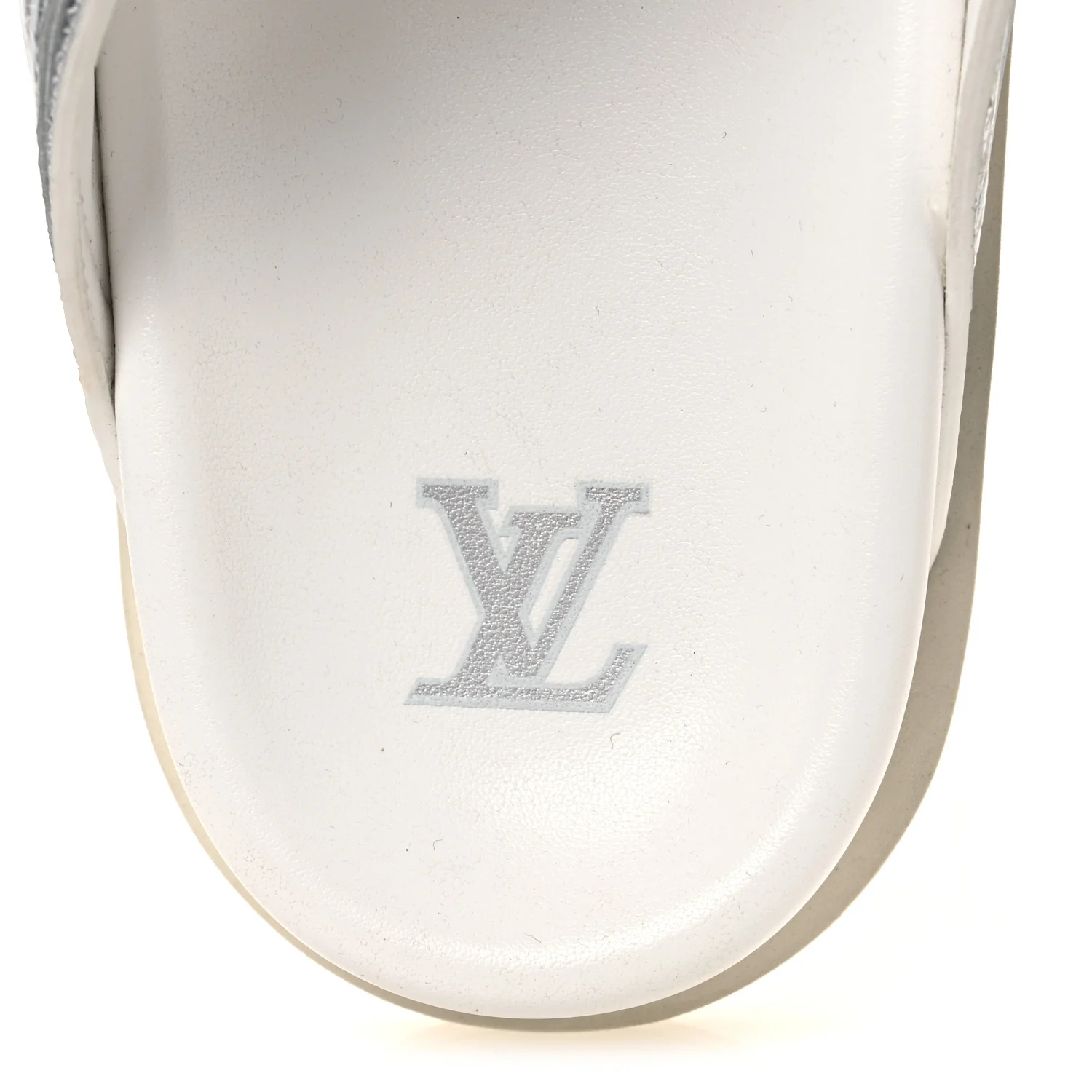 Metallic Mix Materials Mens LV Script Trainer Mules 11 Silver Multicolor - Image 9
