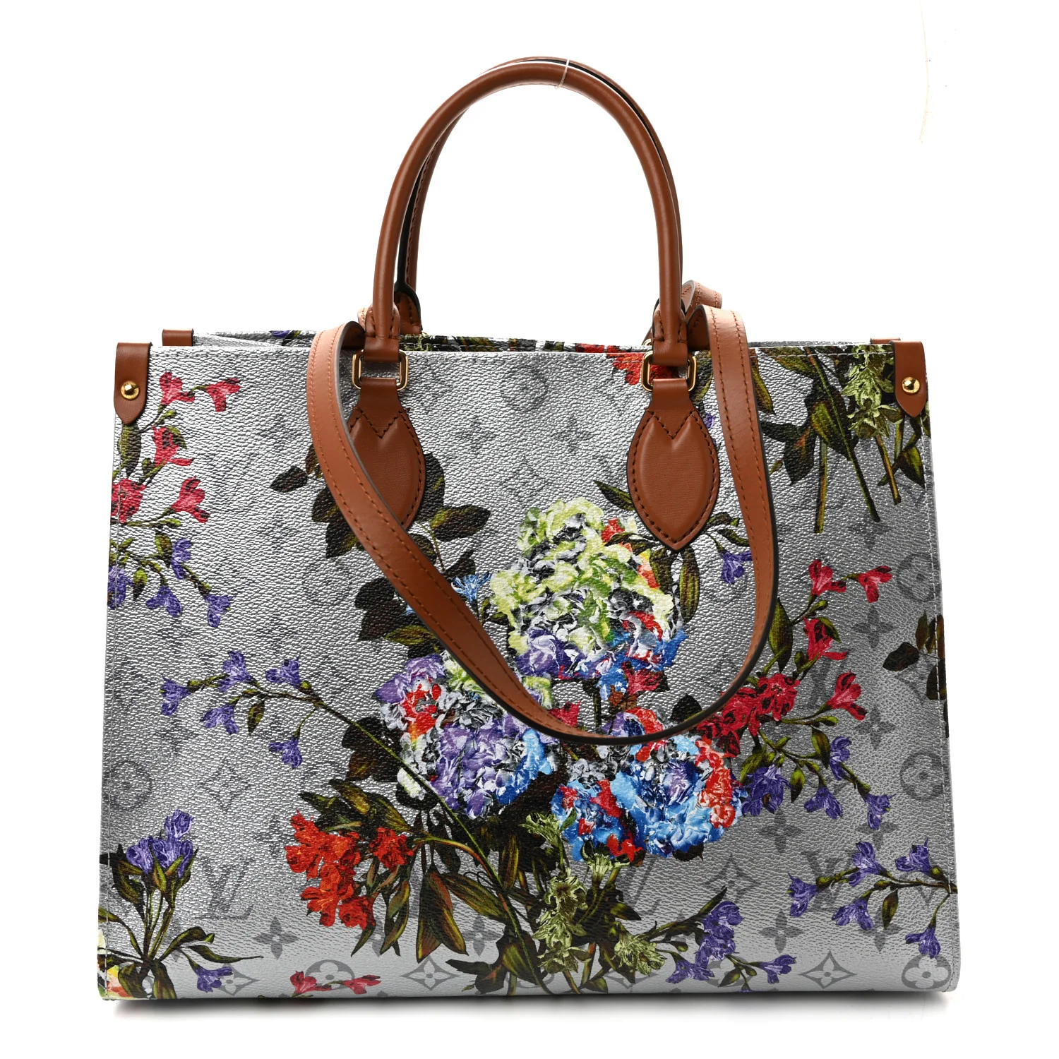 Metallic Monogram LV Garden OnTheGo MM Silver
