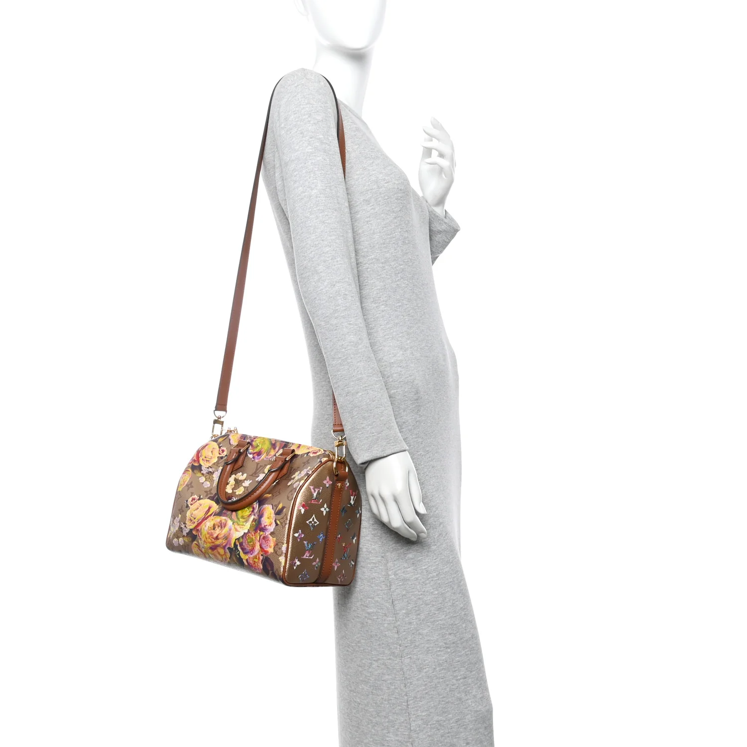 Metallic Monogram LV Garden Speedy Bandouliere 25 Gold - Image 2