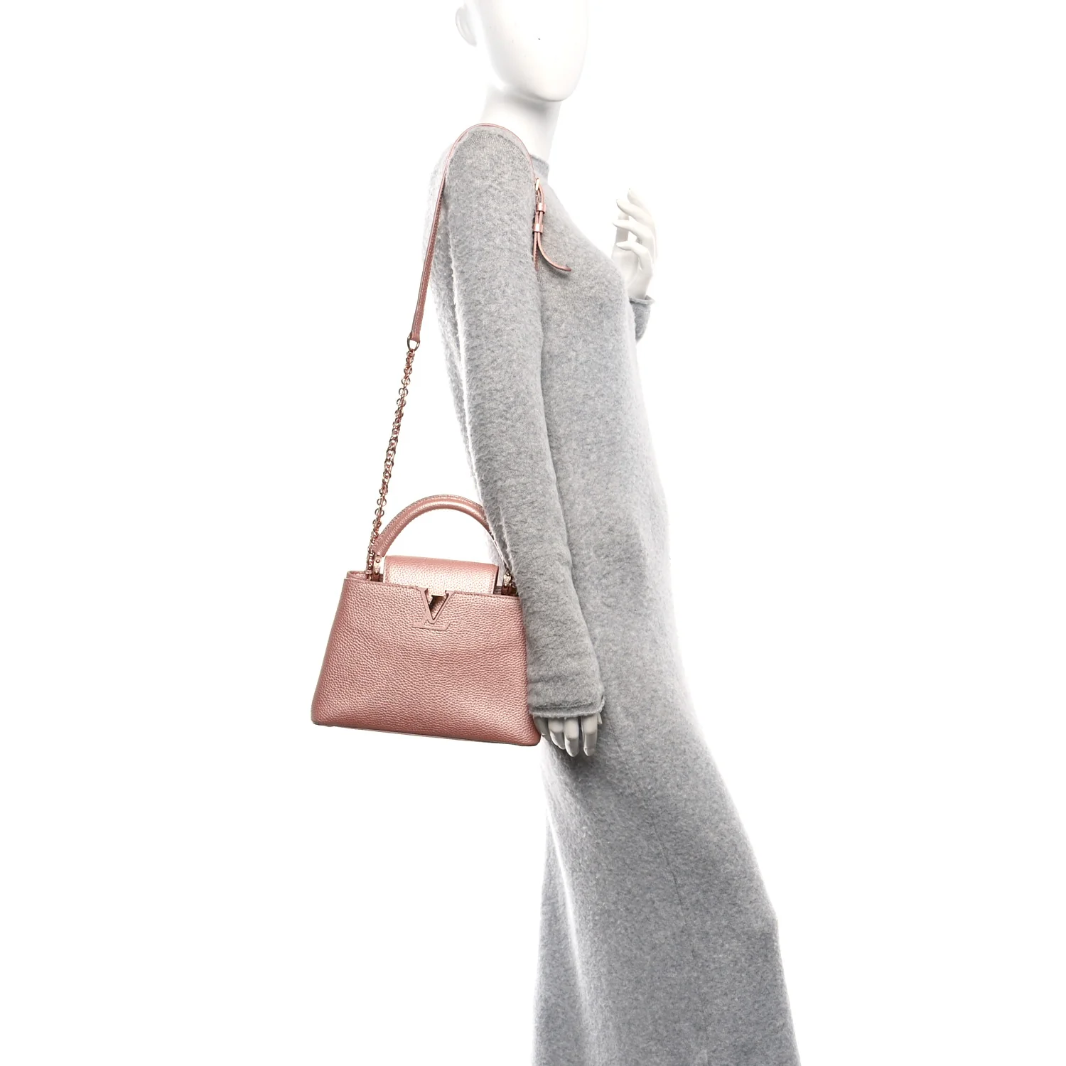 Metallic Taurillon Capucines BB Pearly Pink - Image 2