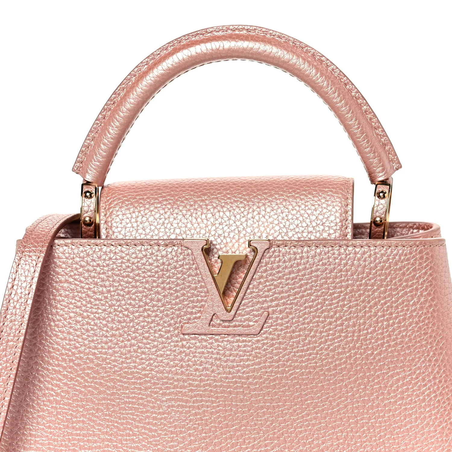 Metallic Taurillon Capucines BB Pearly Pink - Image 7