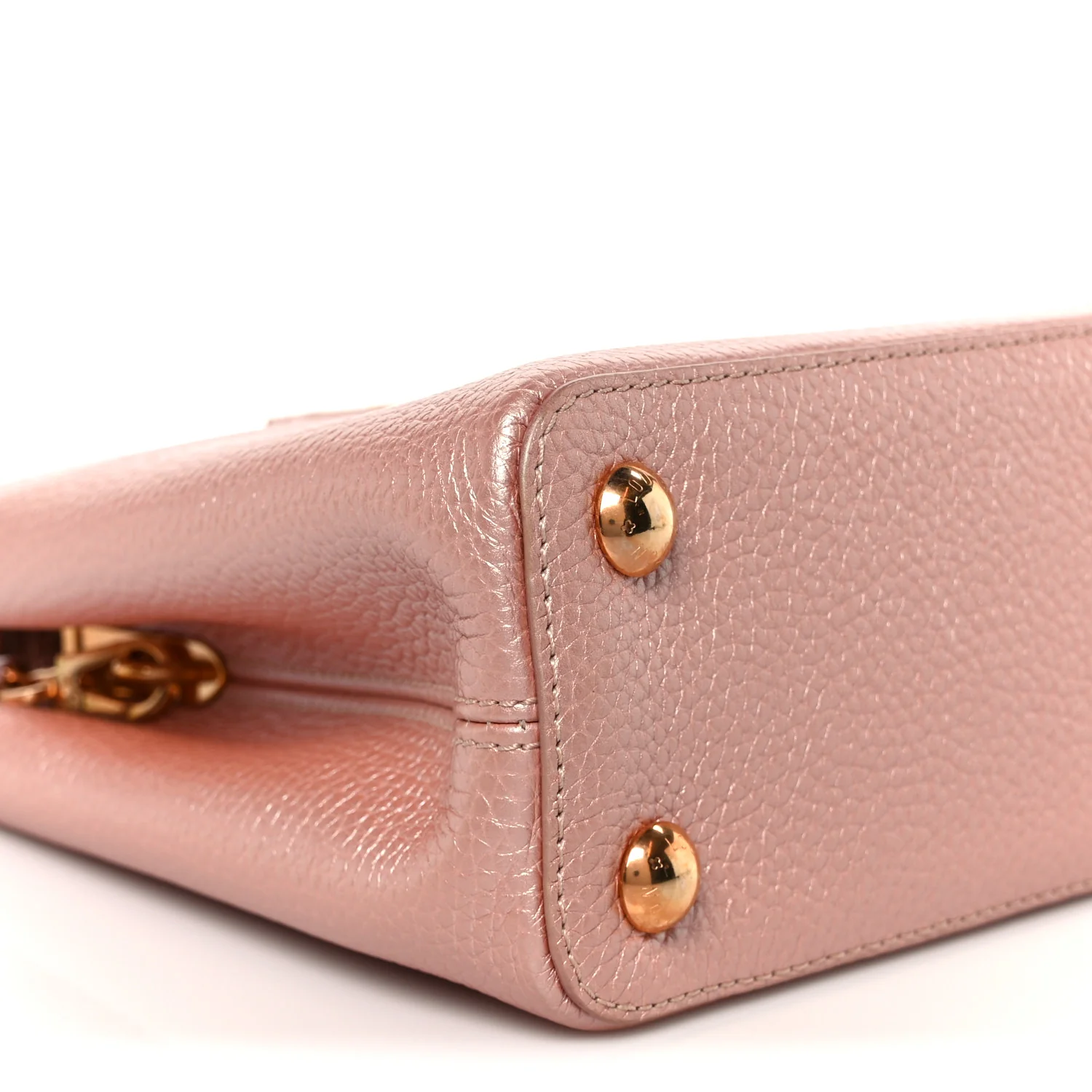 Metallic Taurillon Capucines BB Pearly Pink - Image 8