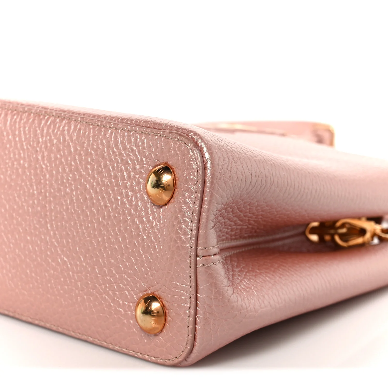 Metallic Taurillon Capucines BB Pearly Pink - Image 9
