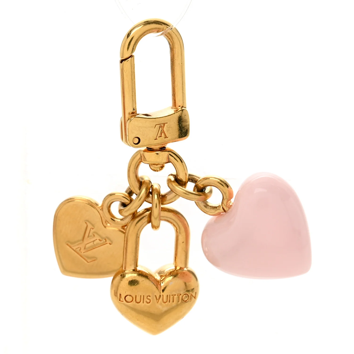 Micro Charms LV Heart Bag Charm Key Holder Gold - Image 2