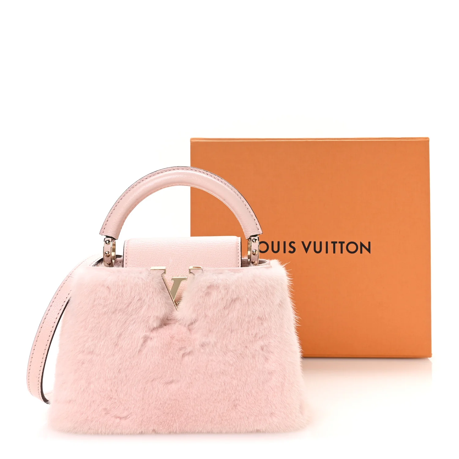 Mink Calfskin Goatskin Capucines Mini Rosewater Pink - Image 12