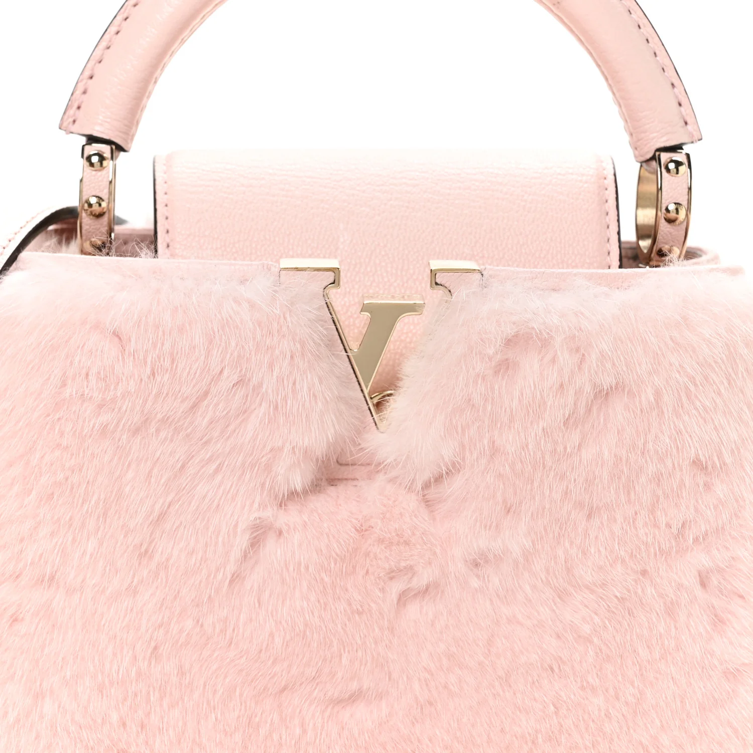 Mink Calfskin Goatskin Capucines Mini Rosewater Pink - Image 7