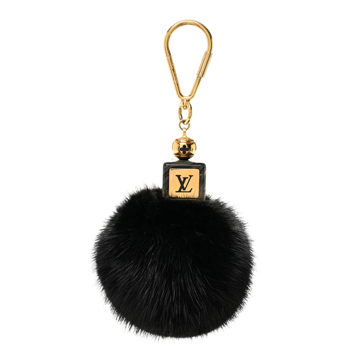 Mink Fur Fluffy Bag Charm Black