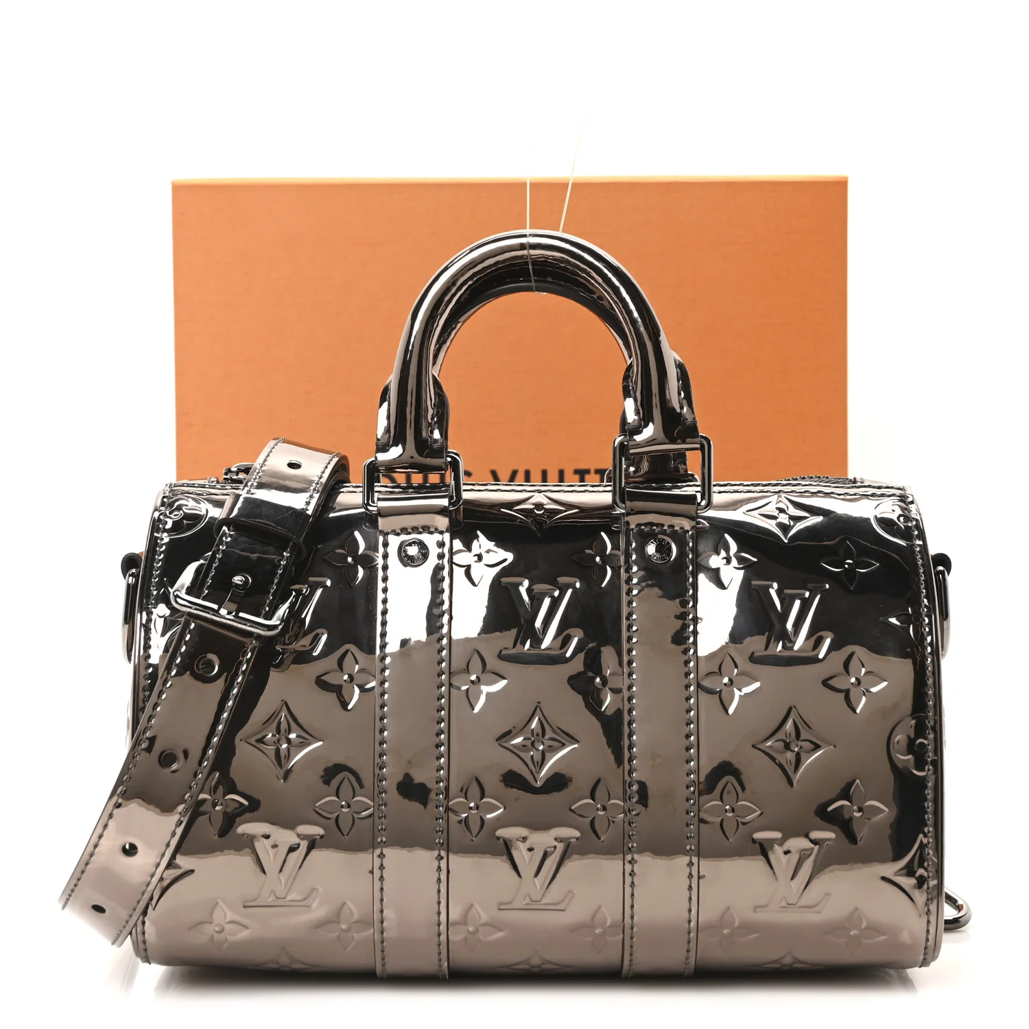 Mirror Monogram Heritage Keepall Bandouliere 25 Gunmetal - Image 10