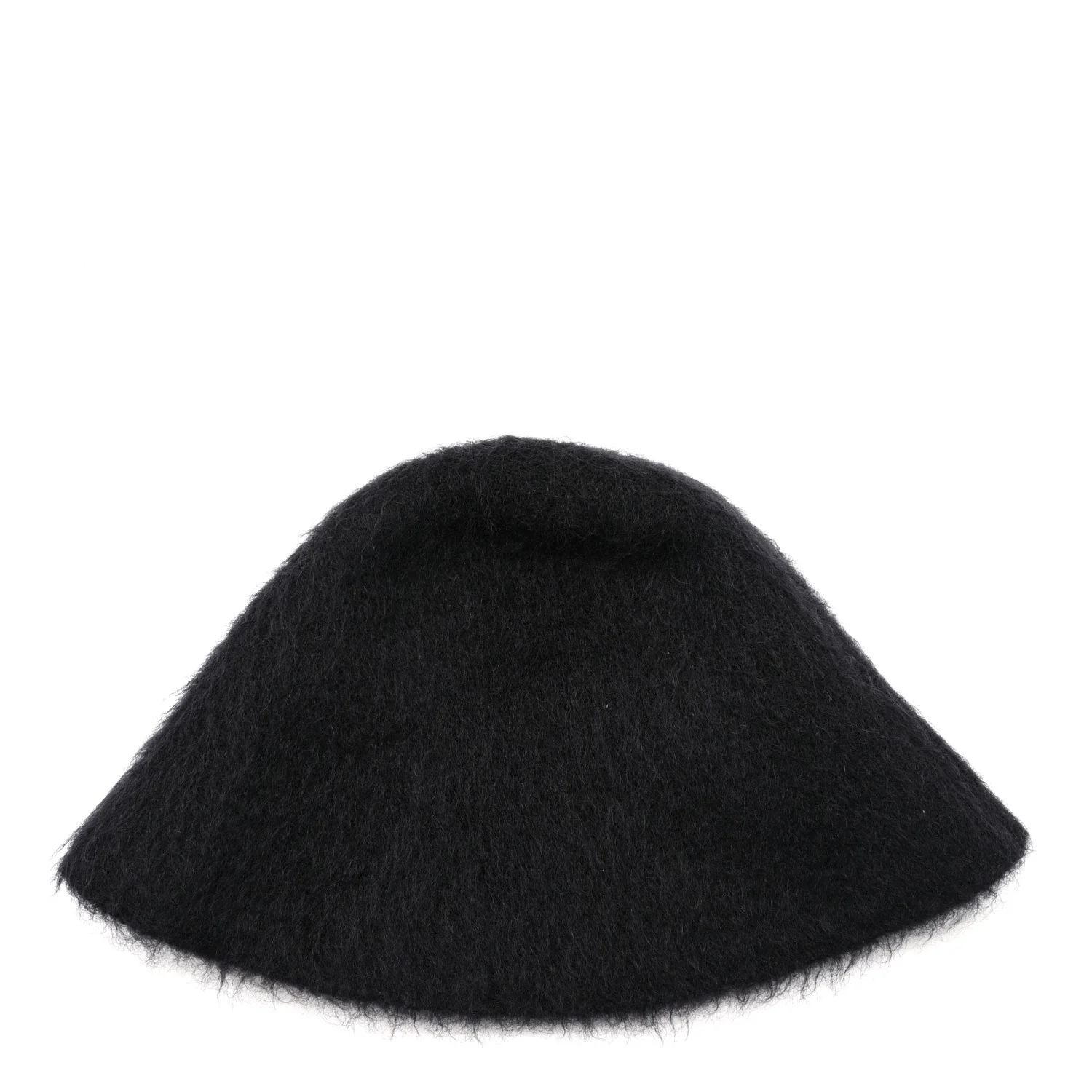 Mohair Wool LV Fluffy Hat Black - Image 3