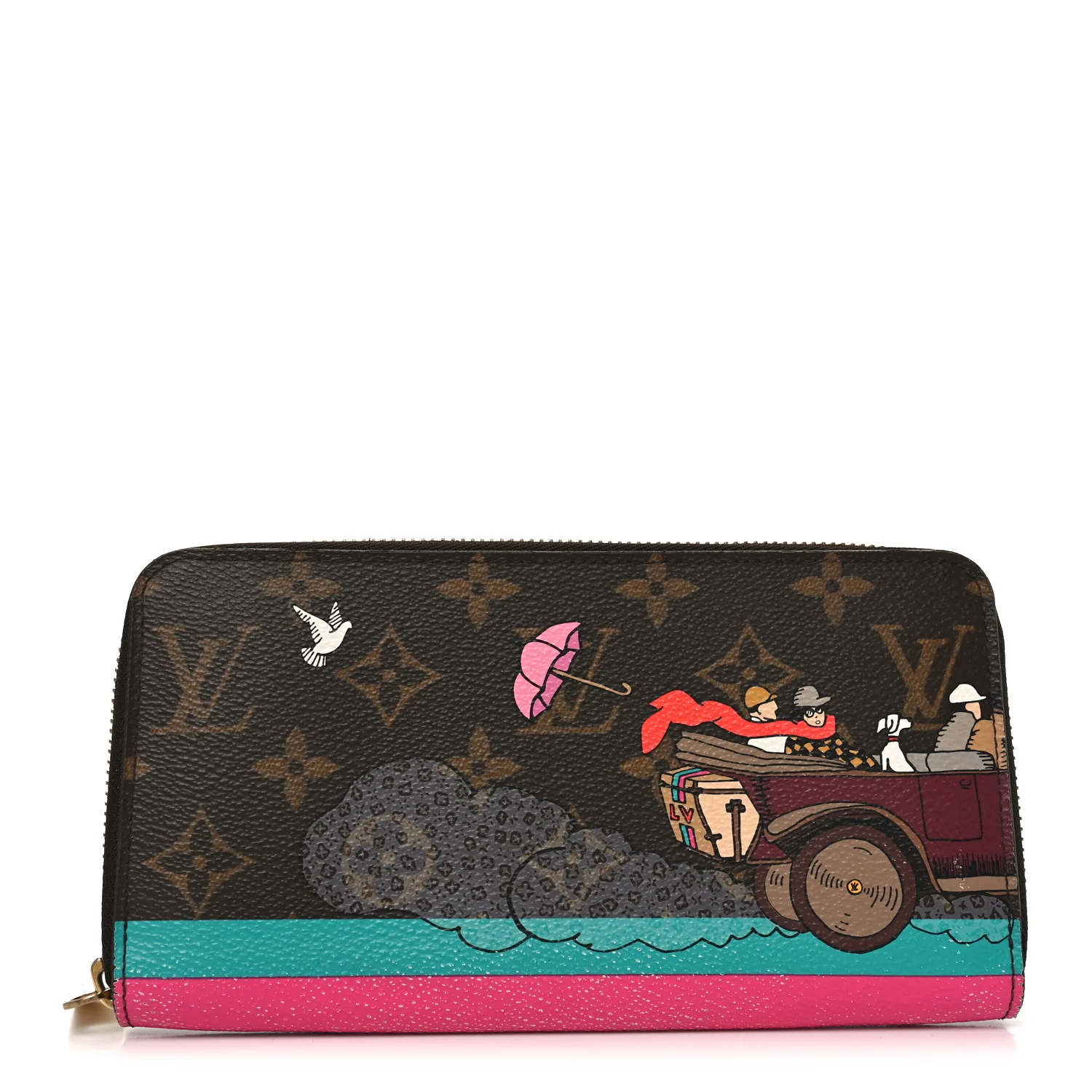 Monogram 2015 Christmas Animation Zippy Wallet Hibiscus